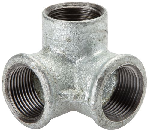 Winkelverteiler 3 x Rp 2" (IG), Temperguss verzinkt