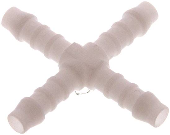 Kreuz-Schlauchverbinder 6 (1/4")mm, POM