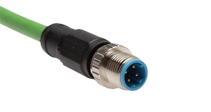 Netzwerkkabel, M12-Stecker (D-codiert) - M 12-Stecker (D-codiert), 10m
