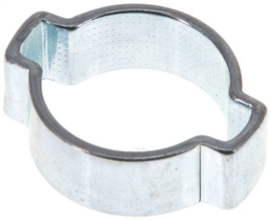 2-Ohr-Schlauchschelle 14 - 17mm, Stahl verzinkt (W1), Breite 7mm