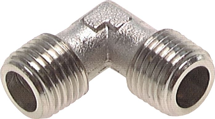 90°-Winkel R 3/8" (AG), Messing vernickelt