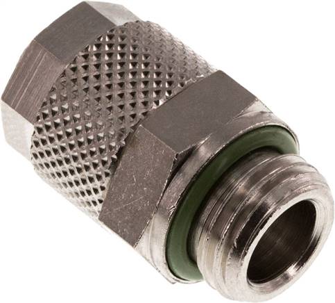 Gerade Verschraubung G 1/4"-10x8mm, Messing vernickelt, Dichtung FKM