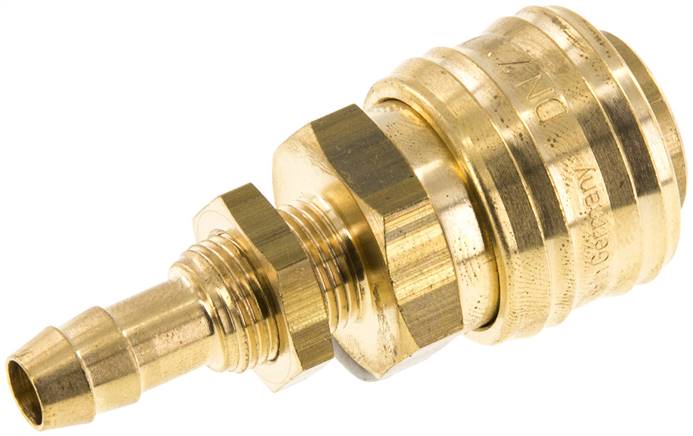 Schott-Schnellkupplung (NW7,2) 8 (5/16")mm Schlauch, Messing, für Stecker beidseitig absperrend