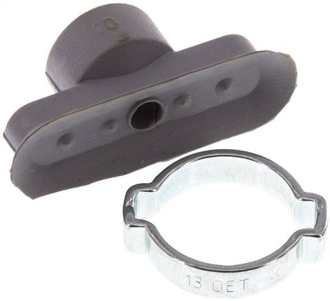 Ovalsauger, 30 x 10mm, Hub 2mm, NBR (60A, grau)
