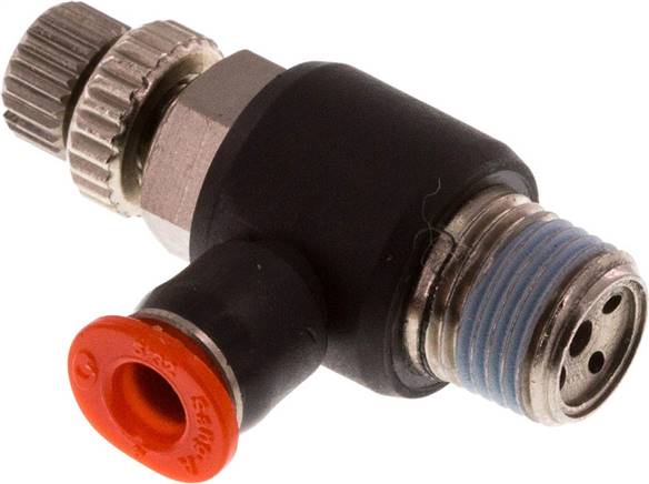 Mini-Winkel-Drosselrückschlagventile R 1/8"-4mm, zuluftregelnd