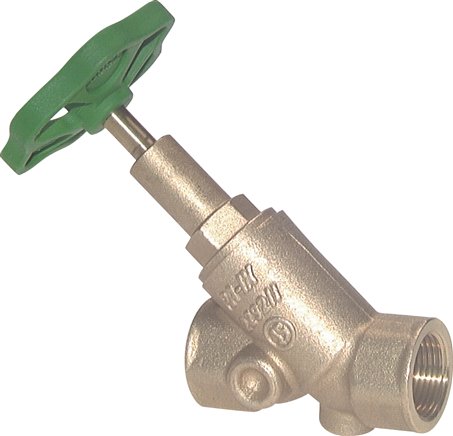 Schrägsitz-Absperrventil, Rp 2", PN 10, Messing, DVGW