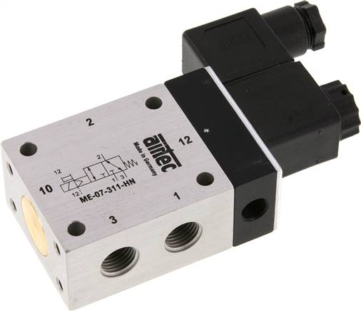3/2-Wege Magnetventil mit Fremdluftanschluss, G 1/4" (Pilot G 1/8") 24V=, 0 bis 10 bar