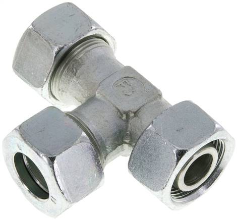 Einstellb. L-Schneidringverschraubung 18 L (M26x1,5), Stahl verzinkt, mit Dichtkegel und O-Ring
