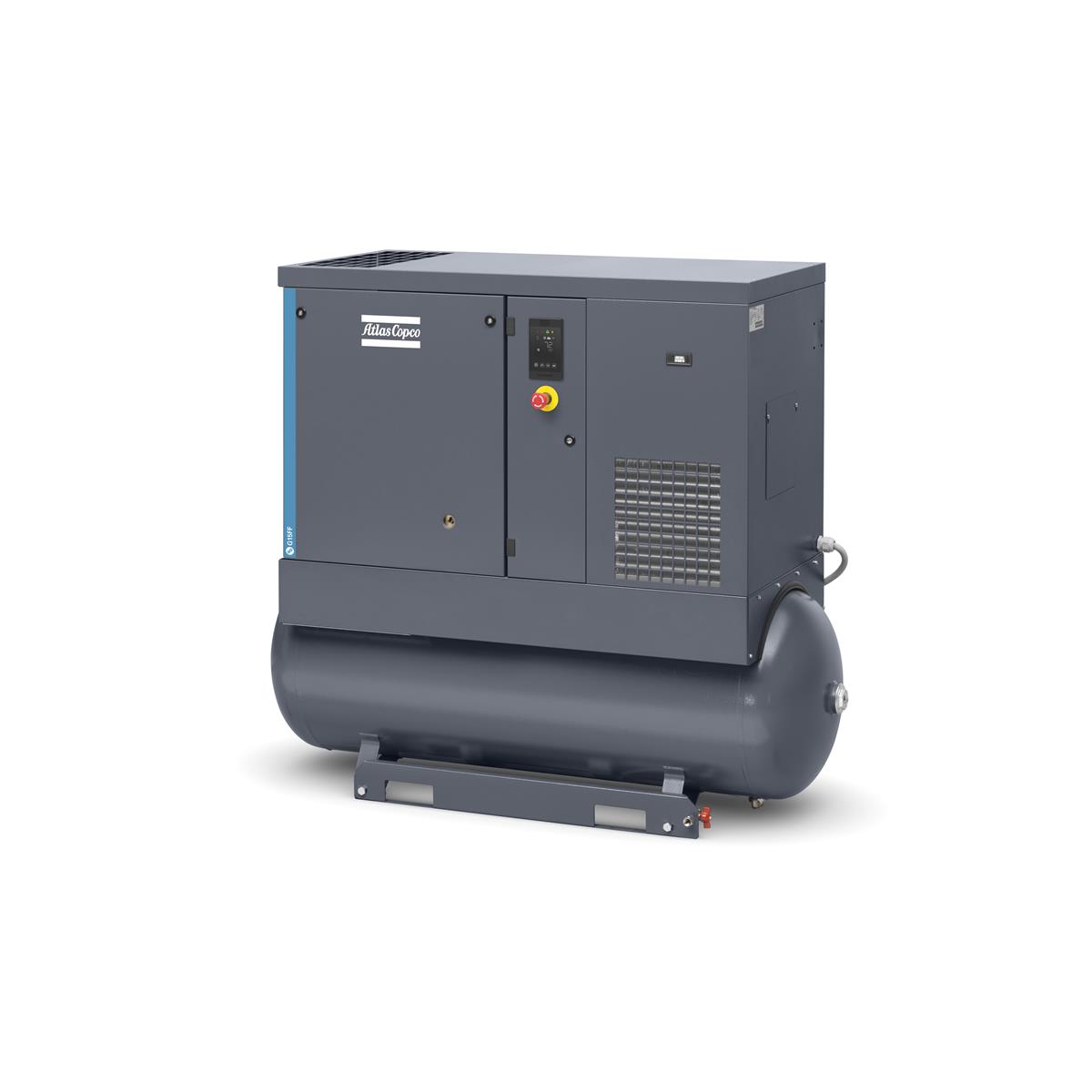 Atlas Copco Schraubenkompressor G 15 FF - 10 bar inkl. Kältetrockner und Behälter, 3ph+N