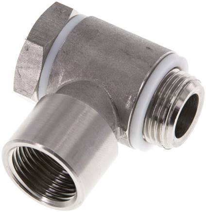 Winkel-Verschraubung G 3/8" AG/IG, 1.4404, Hohlschraube