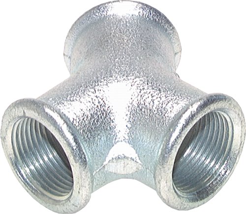 Y-Stück Rp 3/8" (IG), Temperguss verzinkt