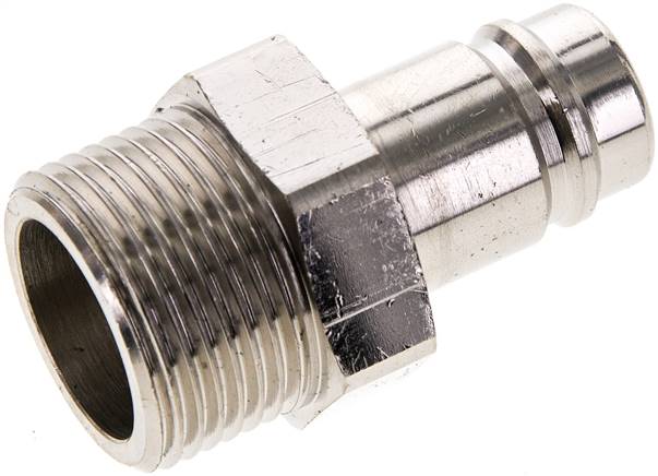 Kupplungsstecker (NW15) G 1"(AG), Messing vernickelt