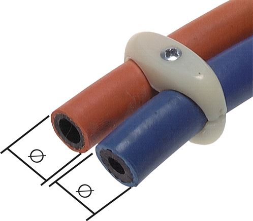Doppelschlauchklemme für Gas-/ Sauerstoffschlauch 13mm, Metall
