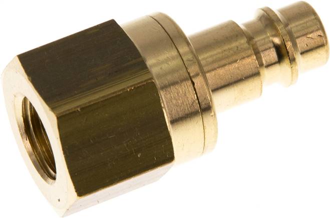 Kupplungsstecker (NW7,2) G 1/4"(IG), Messing, beidseitig absperrend