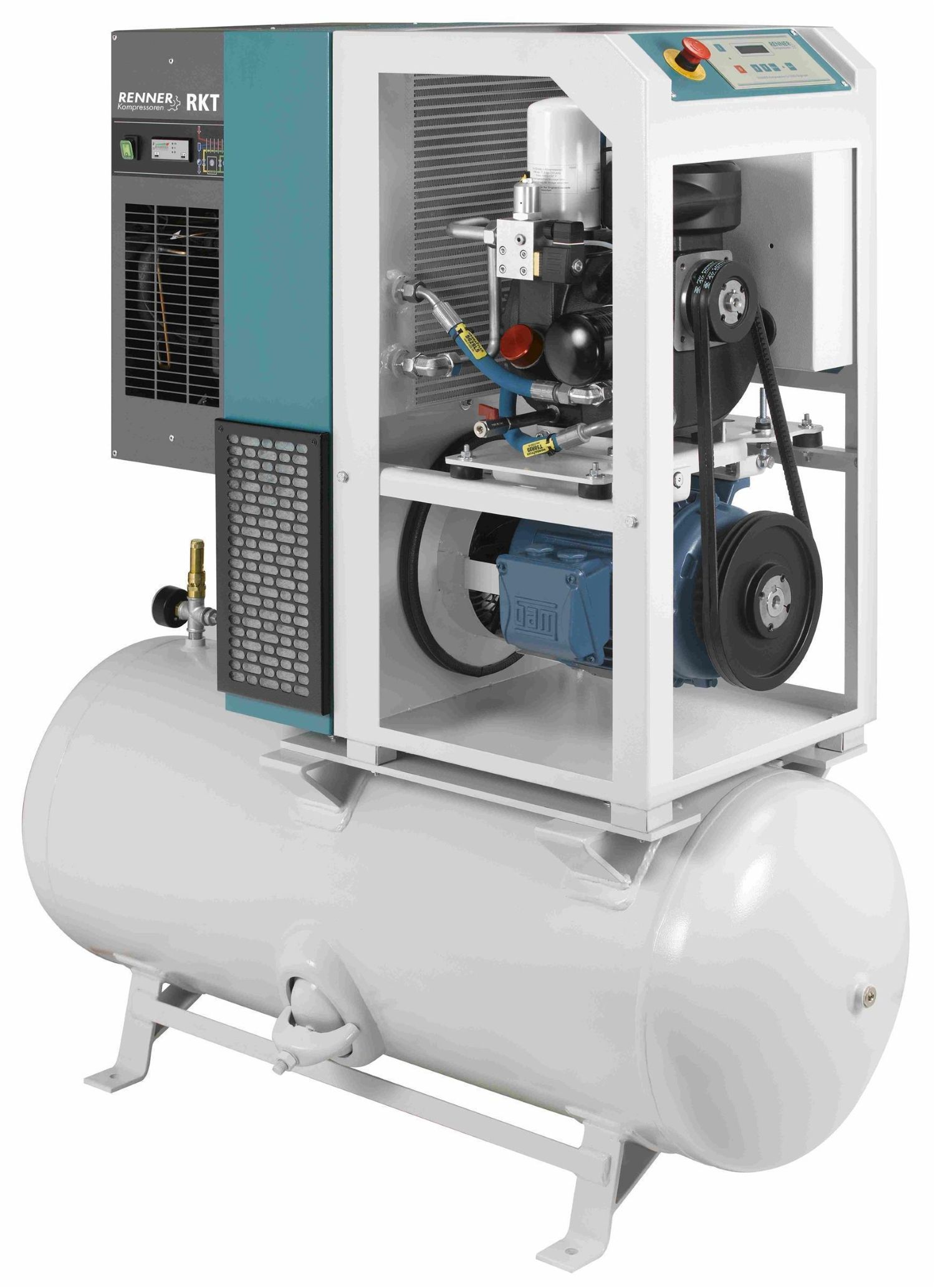 RENNER-compressore RSDKF-PRO 15,0 Serbatoio REflex 250L con essiccatore di refrigerante - contatori a vite a controllo di frequenza