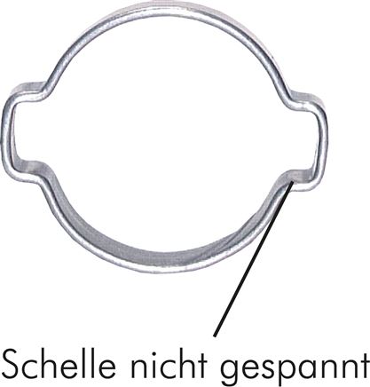 2-Ohr-Schlauchschelle 14 - 17mm, Stahl verzinkt (W1), Breite 7mm