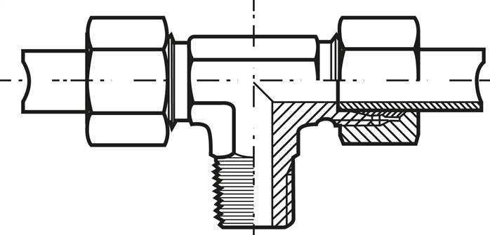 T-Schneidringverschraubung R 1/8"-6 LL (M10x1), Stahl verzinkt