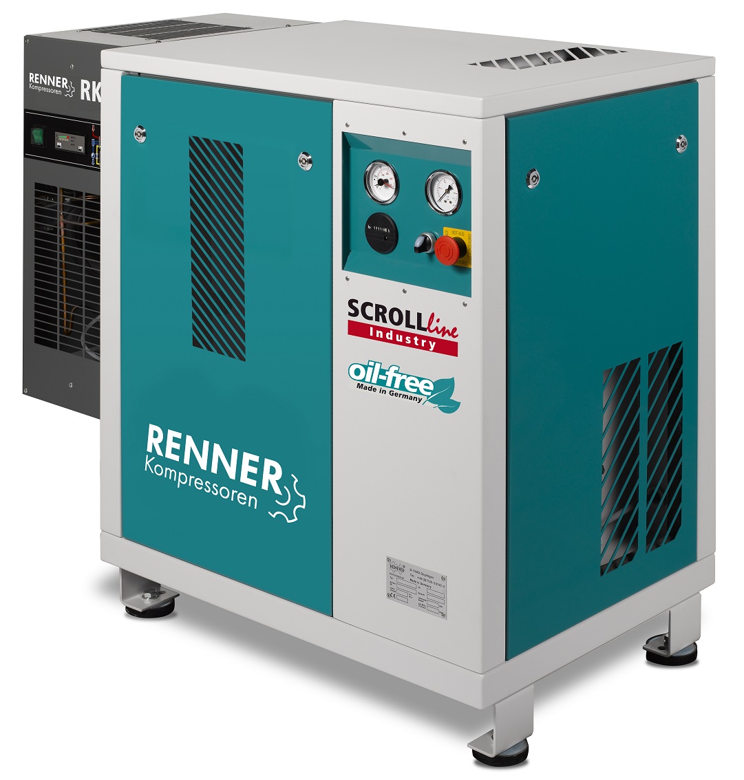 RENNER-Scrollkompressor Industry SLK-NEO 2-3,7 I 8 bar mit Kältetrockner-Ölfrei