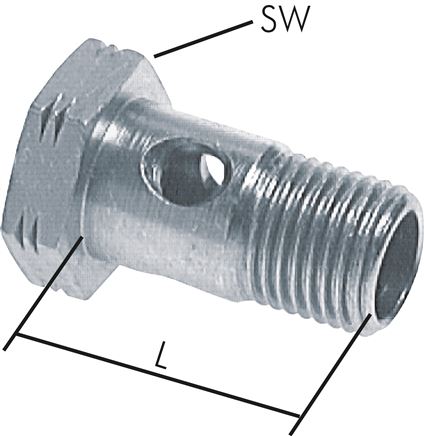 Hohlschraube 1-fach, G 1/4", Stahl verzinkt