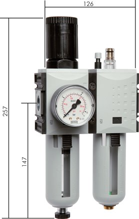 FUTURA Wartungseinheit, 2-tlg., G 1/2", 0,5 - 8 bar, Baur.2