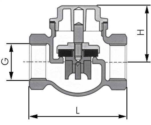 Rückschlagventil (schwer), G 2-1/2", PN 16, Rotguss