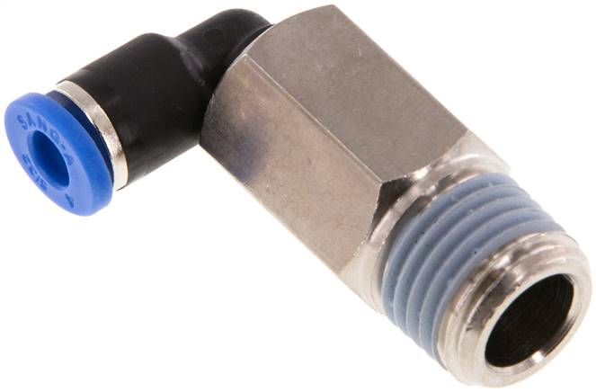 Winkel-Steckanschluss, lang R 1/4"-4mm, IQS-Standard