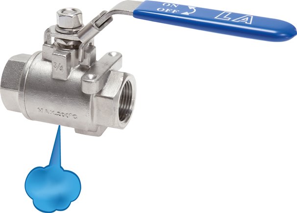 Edelstahl-Kugelhahn m. Entlüftungsbohrung G 1-1/2", PN 16