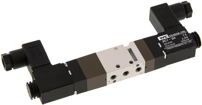 5/3-Wege Magnetventil, M 5, Mittelstellung belüftet, 12 V=