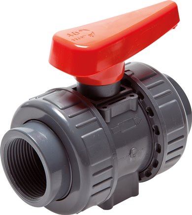 Kugelhahn, PVC-U / EPDM, Rp 3" (Industrieausführung)
