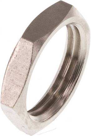 Gegenmutter G 3/8", Messing vernickelt