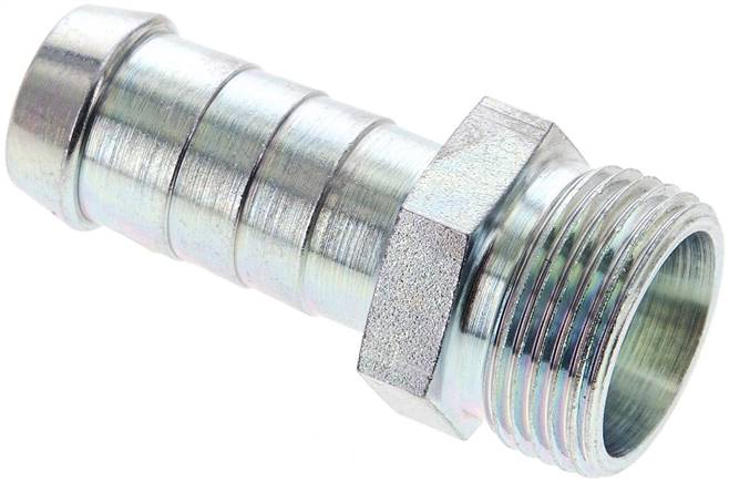 Schlauchnippel M 22 x 1,5 (15 L), 14 - 15mm, Stahl verzinkt