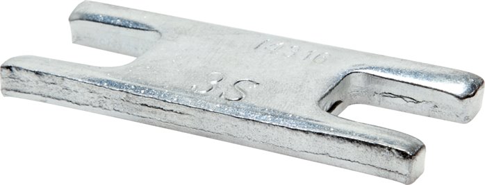 Sicherungsblech für Aufbauschraube (je Klemmbackenpaar wird 1 Stück benötigt), Stahl verz, BG 6