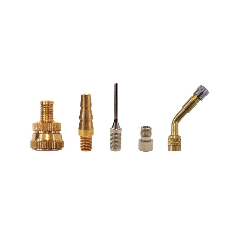 Gonfiatore per pneumatici FAIRAIR RF-G-SET, calibrato, con tubo da 37 cm + set di adattatori da 5 pezzi, FA30003