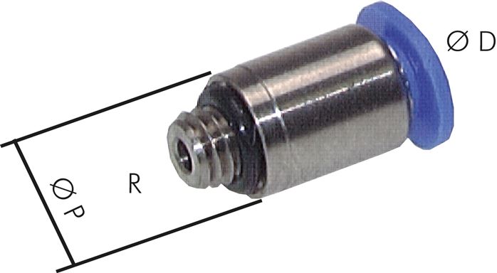 Gerader Steckanschluss M 3-4mm, Mini m. Innensechskt