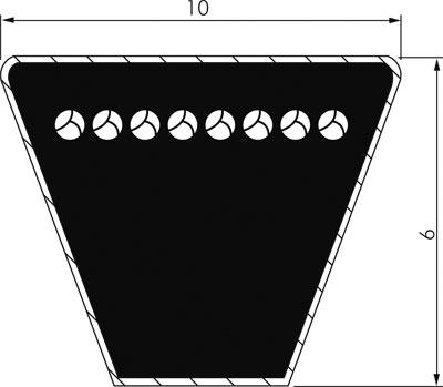 Klassischer Keilriemen DIN 2215, Z/10x6, Li=1.180mm, Z46.5