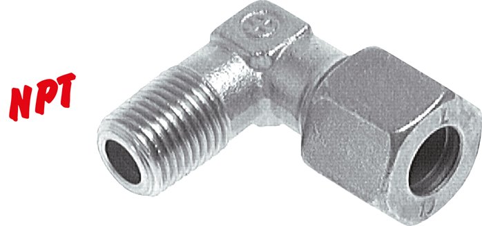 Winkel-Schneidringverschraub. NPT 1/4"-6 L (M12x1,5), Stahl verzinkt