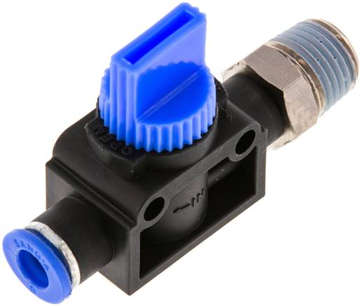 3/2-Wege-Absperrventil R 1/4"-6mm, Schlauchseite entlüftend