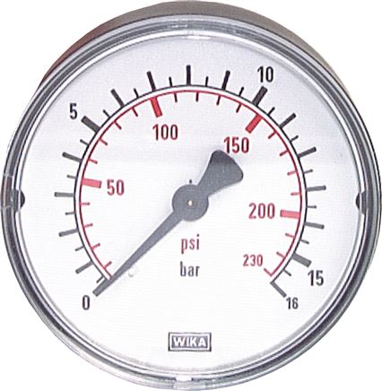 Manometer waagerecht (KU/Ms), 40mm, 0 - 16 bar, G 1/4"