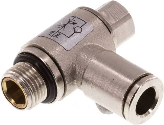 Winkel-Drosselrückschlagventil G 1/8"-6mm,zuluftregelnd, Messing