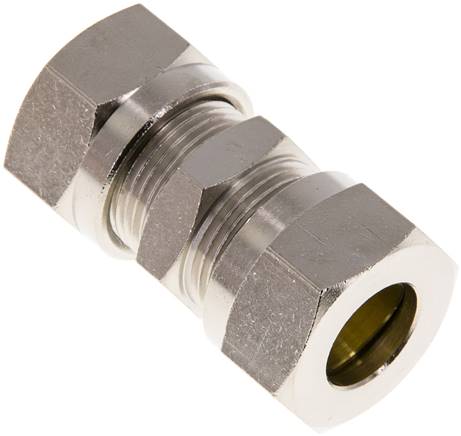 Gerade Schneidringverschraubung 15 L (M22x1,5), Messing vernickelt