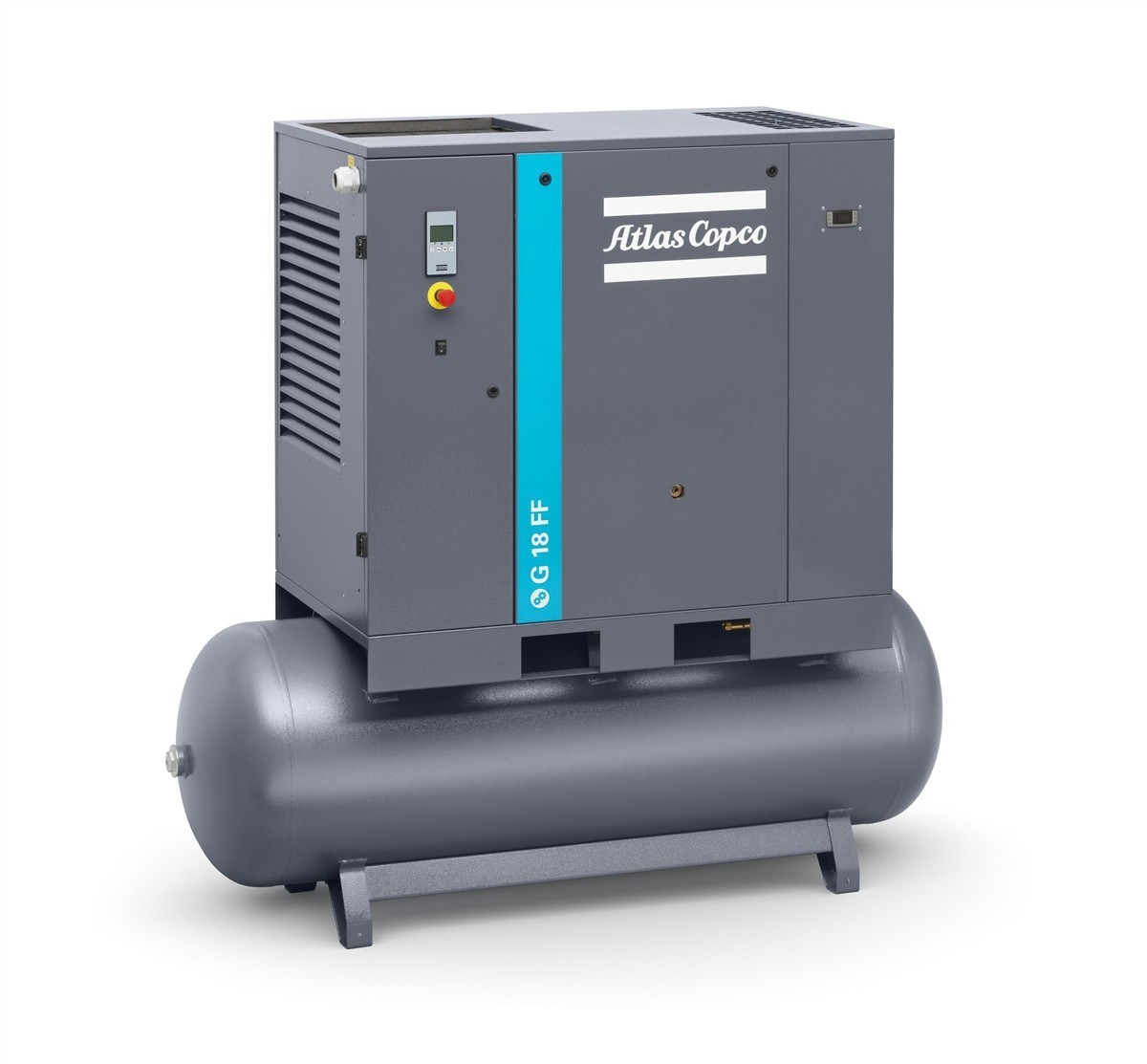 Compressore a vite Atlas Copco G 18 FF - 13 bar, incluso essiccatore a refrigerazione e serbatoio 270 litri