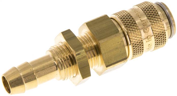 Schott-Schnellkupplung (NW5) 8 (5/16")mm Schlauch, Messing, für Stecker beidseitig absperrend
