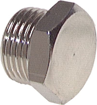 Verschlussstopfen Außenskt. G 3/4", Messing vernickelt