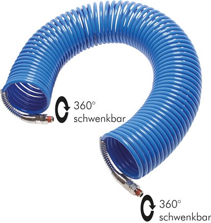 PA-Spiralschlauch R 1/4"-10 x 8 mm, 3,0 mtr. Arbeitsl. ECO