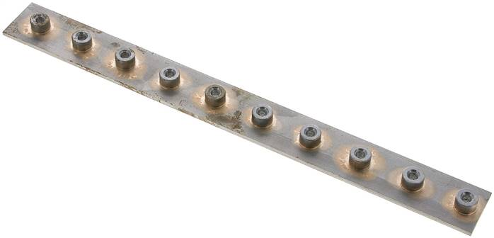 Reihenanschweißplatte für 10 Rohrschellen Baugröße 0, leichte Baureihe
