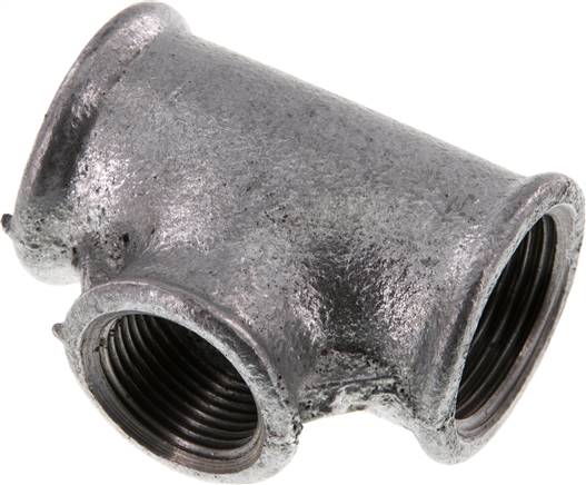 T-Stück Rp 1"-Rp 3/4"-Rp 1" (IG), Temperguss verzinkt