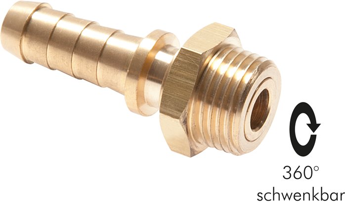 Gewindetülle, drehbar R 1/2"-13 (1/2")mm, 1.4301, PN 24