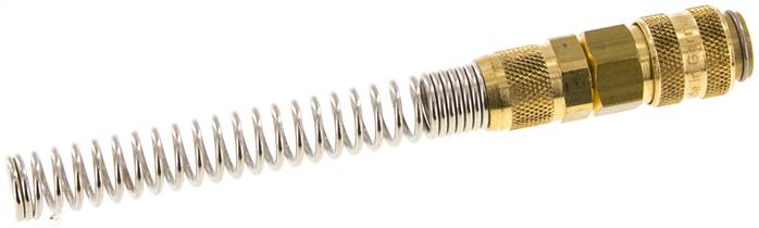 Schnellkupplung (NW5) 8x6mm Schlauch m. Knickschutz, für Stecker beidseitig absperrend