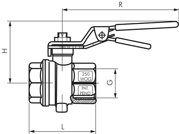 Absperrklappe mit Innengewinde Rp 2-1/2", 0 bis 16bar