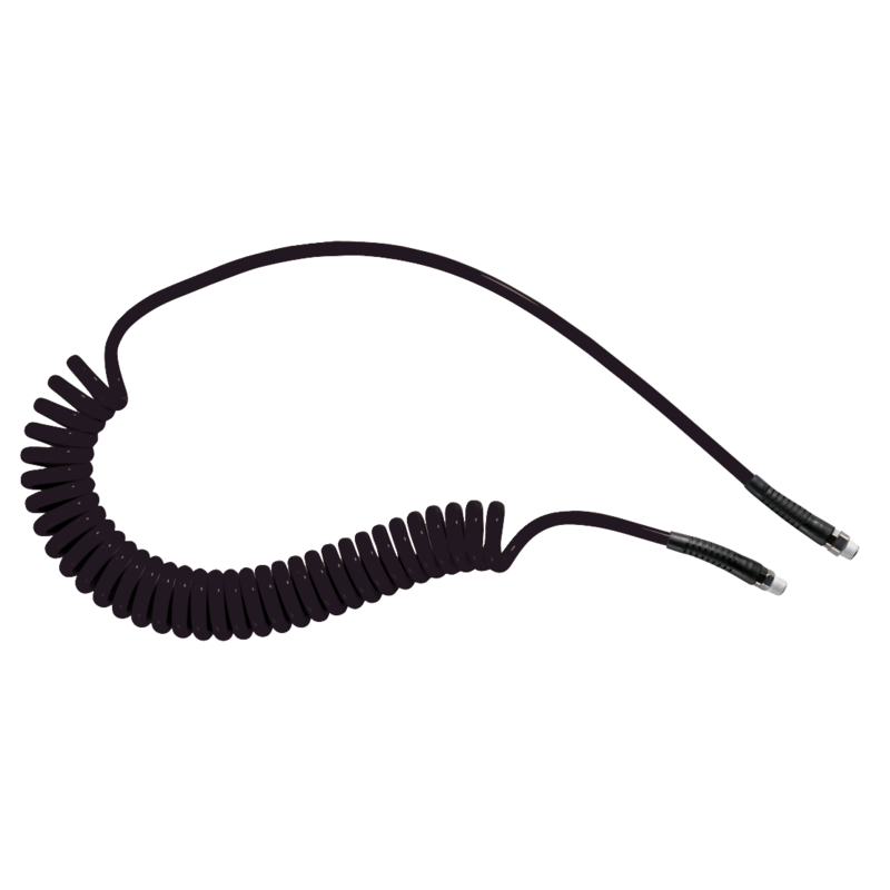 Prevost Polyurethan Spiralschläuche 6,5 x  10 mm - 4 m mit festem Gewindeanschluss und drehbarem Gewindeansc
